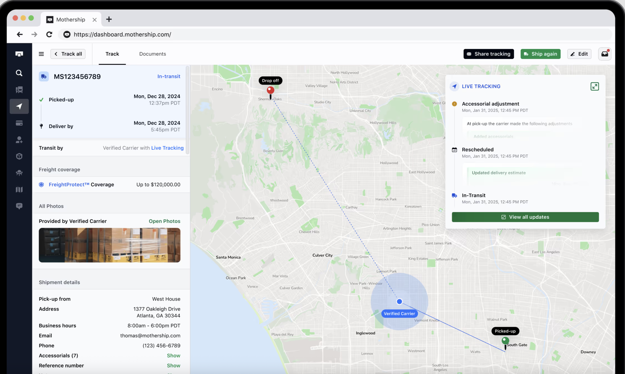 Mothership.com LTL logistics platform
